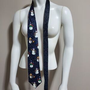 Hallmark Yule Tie Greetings Christmas Snowman Tie